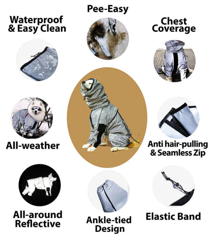 GlowGuard™ Reflective Waterproof Dog Coat for All Seasons